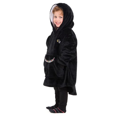 Snuggs Kids Blanket Hoodie Black عربية فول